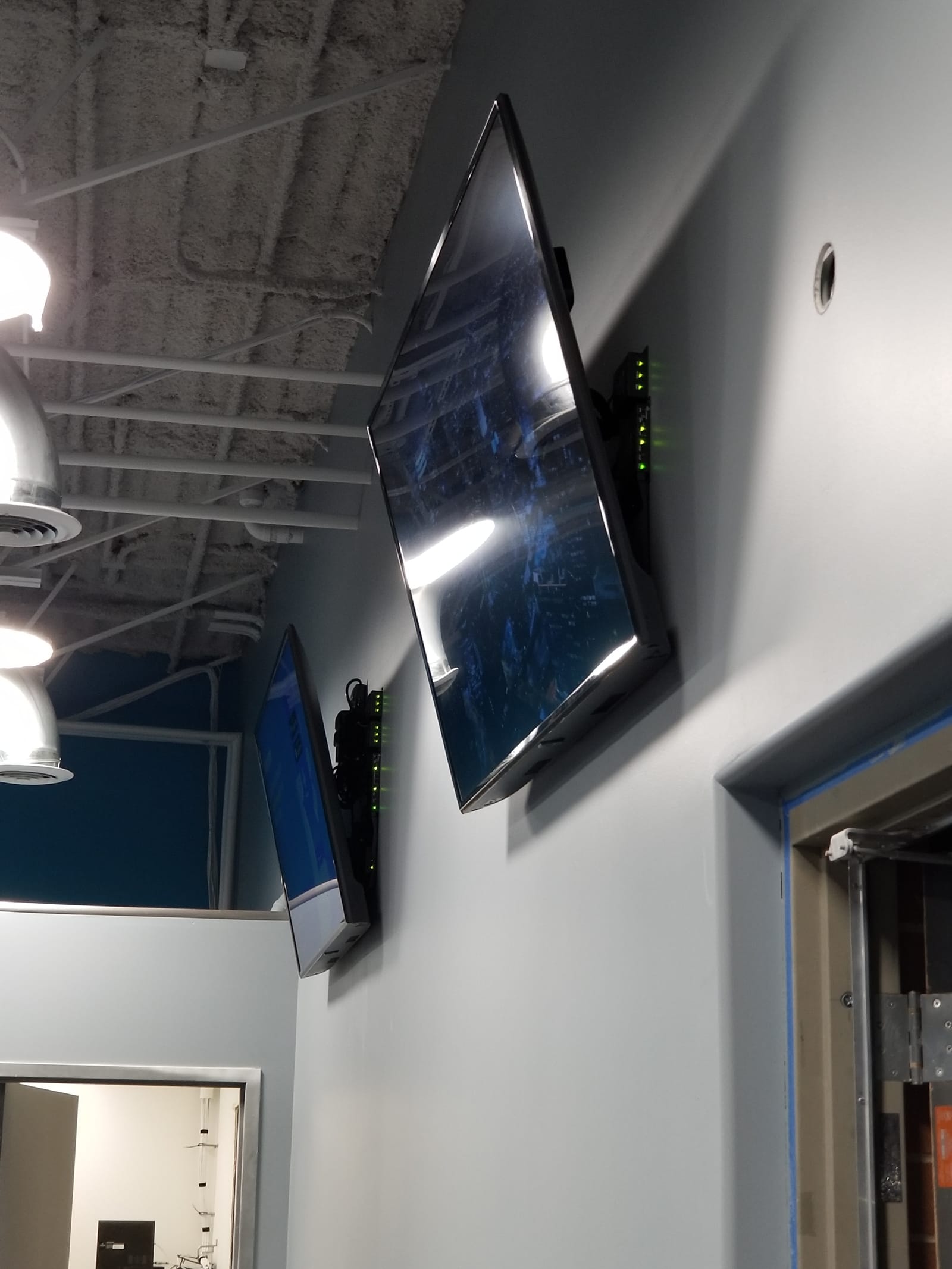 Gymnasium TV install, additional angle